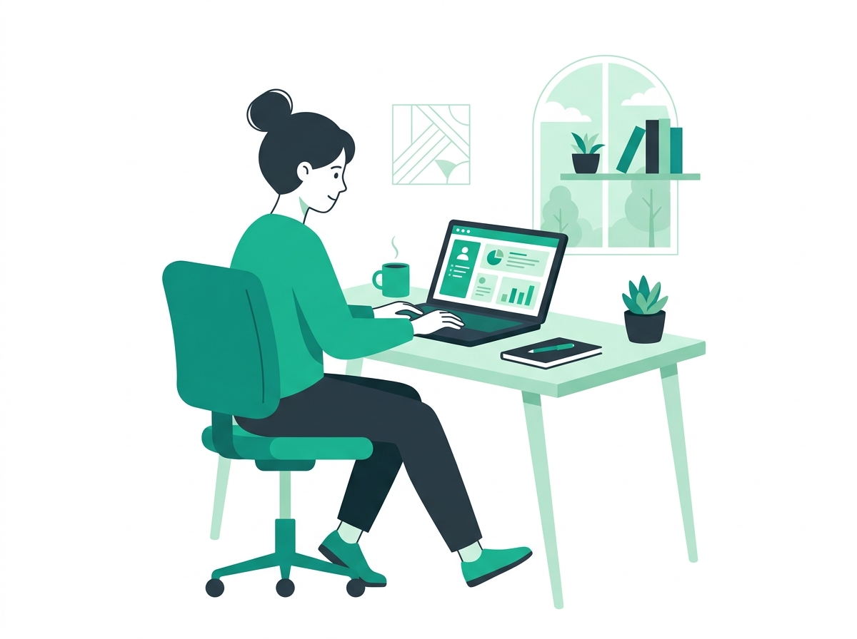 Freelancer working efficiently