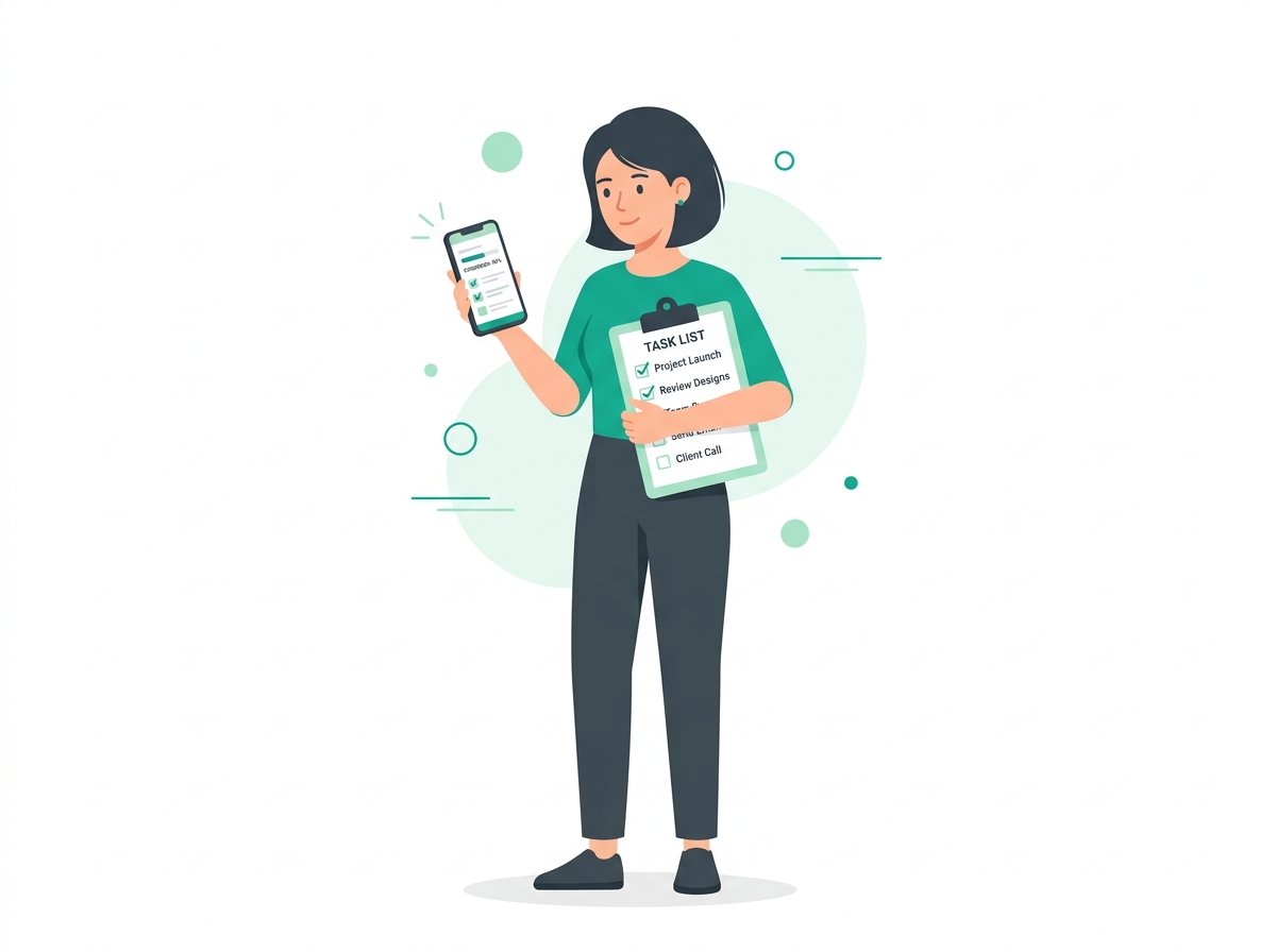 Individual organizing personal tasks
